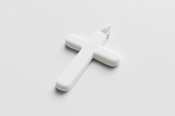 Obraz premium Simple white cross pendant