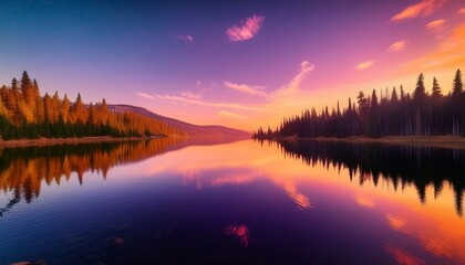 Fototapeta premium Colors blend seamlessly, creating a picturesque view. 