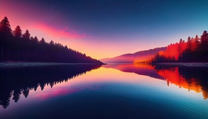 Fototapeta premium The sky and earth unite in a harmonious embrace. 