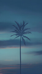 A charming palm tree on the beach