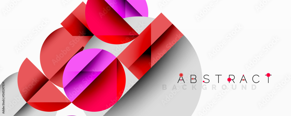 Aufkleber Modern abstract composition with layered circles and angular segments featuring gradients, transparency effects, and a structured geometric layout