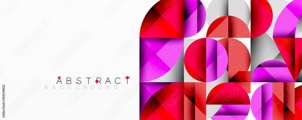 Aufkleber Modern abstract composition with layered circles and angular segments featuring gradients, transparency effects, and a structured geometric layout