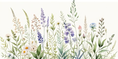 Ilustración de flores silvestres estilo acuarela