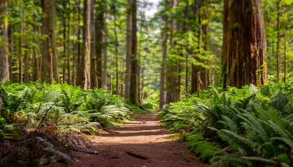 Obraz premium A sunlit forest radiates warmth and joy. 