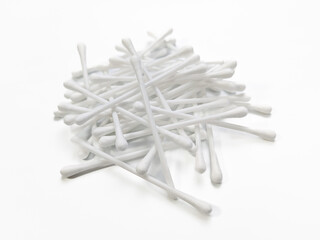 Pile of Cotton Buds on White