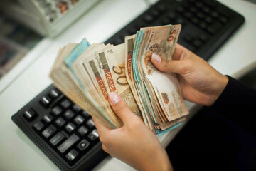 Businessman counting and exchanging money - Brazilian Real - Reais.