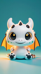 Fototapeta premium Adorable Baby Dragon | Cute AI-Generated Fantasy Creature