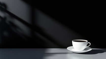 Simple coffee cup in sunlight