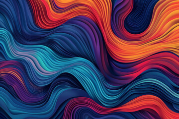 Interlocking wave patterns, with fluid lines and contrasting colors, forming a hypnotizing and rhythmic texture.