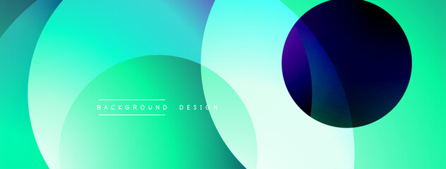 Abstract composition with layered circular elements, blending gradients and soft transitions, creating a sense of depth, motion, and visual harmony