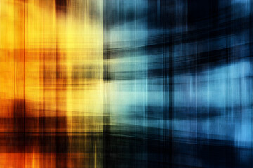 Fototapeta premium Dynamic blue–orange motion blur grid with glowing streaks and energy. A bold, modern abstract backdrop perfect for speed, tech, and futuristic designs.