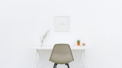 Sleek Office Minimalism: Sunlit Workspace with Design Aesthetics Design

