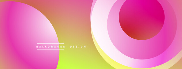 Abstract composition with layered circular elements, blending gradients and soft transitions, creating a sense of depth, motion, and visual harmony