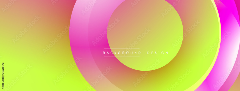 Poster Abstract composition with layered circular elements, blending gradients and soft transitions, creating a sense of depth, motion, and visual harmony