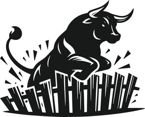 Bull animal vector silhouette