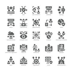 Fototapeta premium Networking Event Icon pack for your website, mobile, presentation, and logo design. Networking Event Icon solid design. Vector graphics illustration and editable stroke.