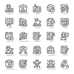 Freelance Work Icon pack for your website, mobile, presentation, and logo design. Freelance Work Icon outline design. Vector graphics illustration and editable stroke.