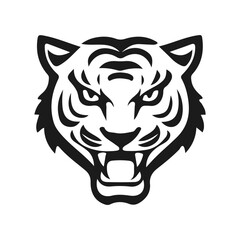 Tiger logo. Bold and fierce tiger head with sharp details, symbol of power, courage, and agility, ideal for branding and sports. Tiger logo, vector tiger, tribal tiger, tiger emblem, roaring tiger