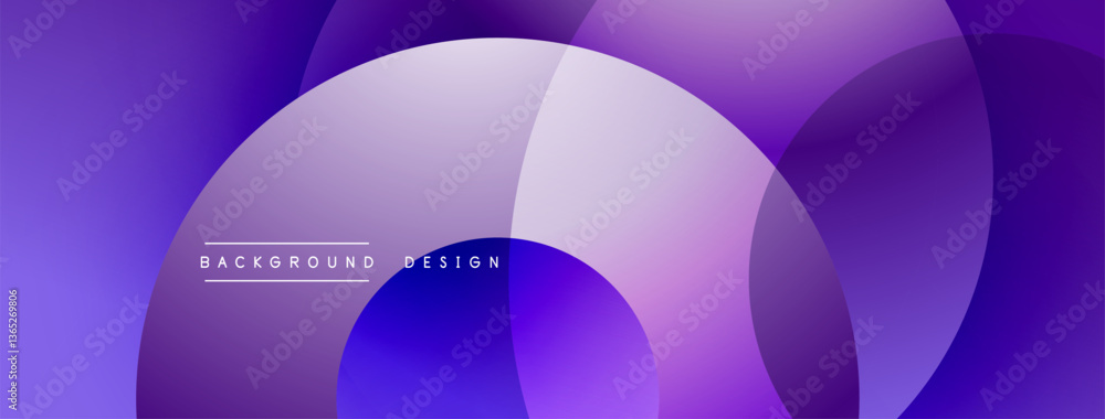 Poster Layered circular shapes in vivid colors form a gradient-rich abstract design with smooth transitions, depth effects, and a modern, futuristic aesthetic