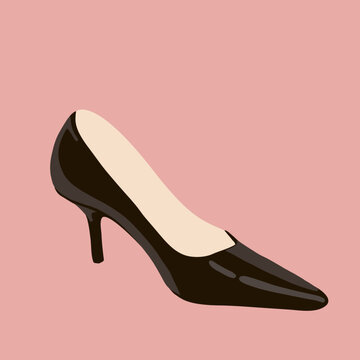 Elegant High Heel Shoe in Pastel Illustration