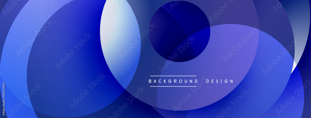 Poster Abstract composition with layered circular elements, blending gradients and soft transitions, creating a sense of depth, motion, and visual harmony