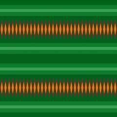 Green Tribal Diamond Stripe Pattern