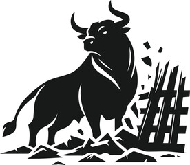 Bull animal vector silhouette