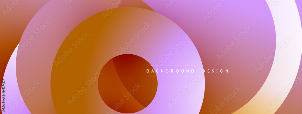 Poster Abstract composition with layered circular elements, blending gradients and soft transitions, creating a sense of depth, motion, and visual harmony