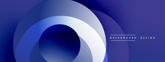 Abstract composition with layered circular elements, blending gradients and soft transitions, creating a sense of depth, motion, and visual harmony