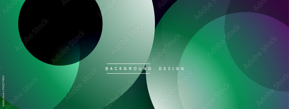 Aufkleber Abstract composition with layered circular elements, blending gradients and soft transitions, creating a sense of depth, motion, and visual harmony