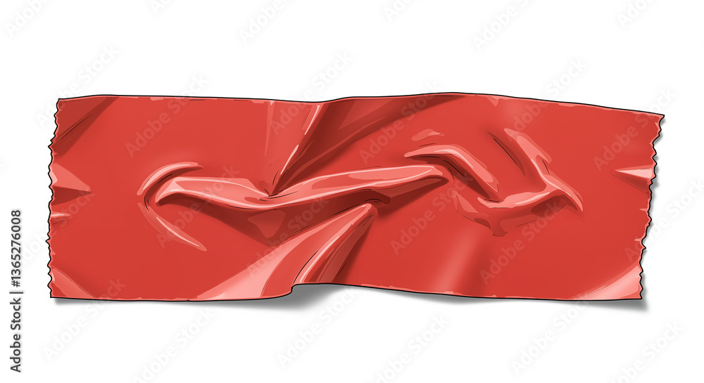 Aufkleber crumpled red paper graphic resource element. red paper crumpled with shadow for graphic design proje