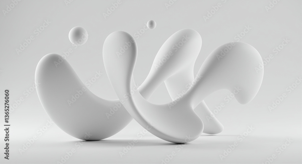 Poster abstract shapes with abstract design and graphic art in white color scheme creating modern artistic 