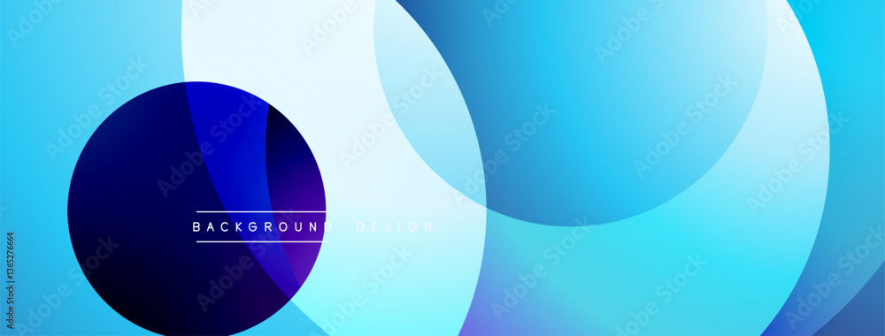 Leinwandbilder Layered circular shapes in vivid colors form a gradient-rich abstract design with smooth transitions, depth effects, and a modern, futuristic aesthetic