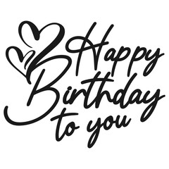 Happy birthday greeting hand drawing typography party graphic text element