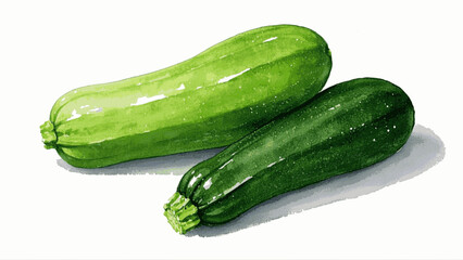 Cucumber isolated watercolor vector illustration svg