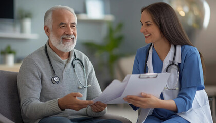 Doctor Patient Healthcare Consultation Medical Records Review Senior