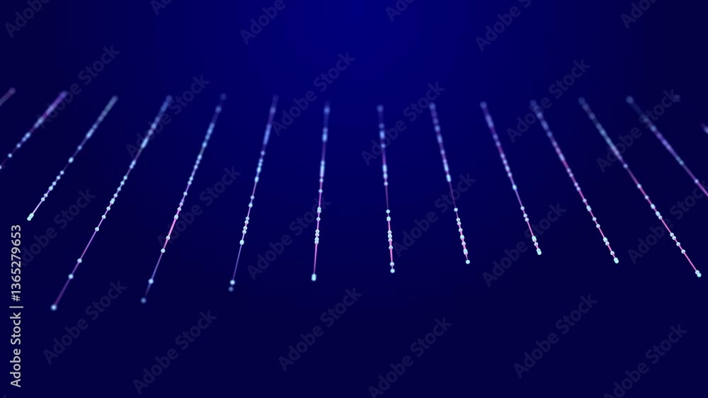 Poster Technological design of network connection. Abstract background with intertwined dots and lines. 3D rendering.
