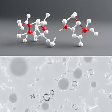 Monolaurin Molecular Structure: 3D & Flat Models, Microscopic View of Monoglyceride Chemical Formula