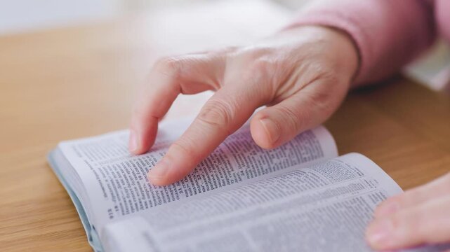 Learning new words through reading a dictionary at home in the afternoon