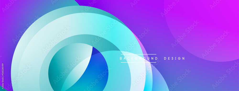 Aufkleber Abstract composition with layered circular elements, blending gradients and soft transitions, creating a sense of depth, motion, and visual harmony