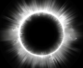Black and white artistic solar eclipse image