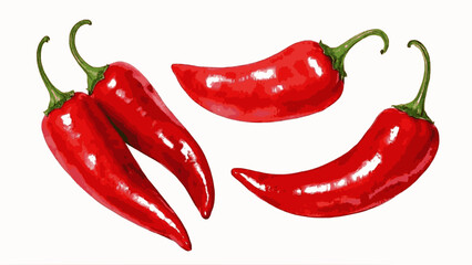 Fresh red chili  isolated watercolor vector illustration svg