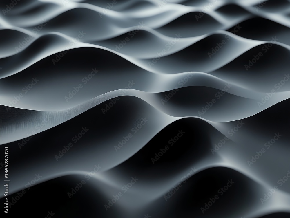 Aufkleber abstract black and white wave pattern with smooth shadow gradient