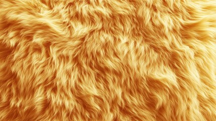 Fototapeta premium Luxurious fluffy fur texture in warm yellow close-up detail soft environment ultra-realistic style