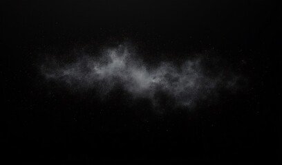 Ethereal white smoke gracefully drifts against a deep black background creating a mysterious and moody ambiance.. AI Generated