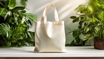 ecobag, bolsa ecológica com fundo de plantas, conceitos de sustentabilidade, reciclagem
