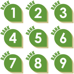 イラスト素材：数字アイコン１～９セット