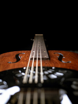 Vintage Resonator acoustic dobro blues guitar.