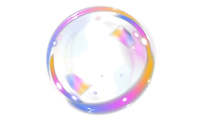 Realistic soap bubbles with rainbow reflection on transparent background. Delicate floating bubbles for beauty, hygiene, spa, and clean airy design. Vector illustration.Transparent PNG available.