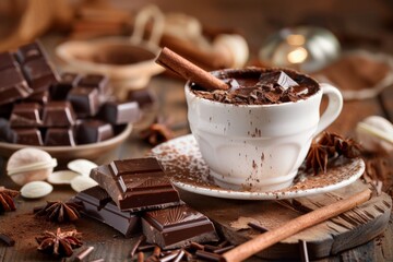 Delicious Cup of Hot Chocolate with Creamy Texture